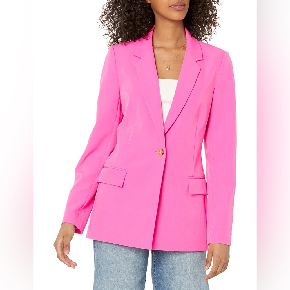 The Drop Women's Blake Long Blazer, Rose Pink, Size S